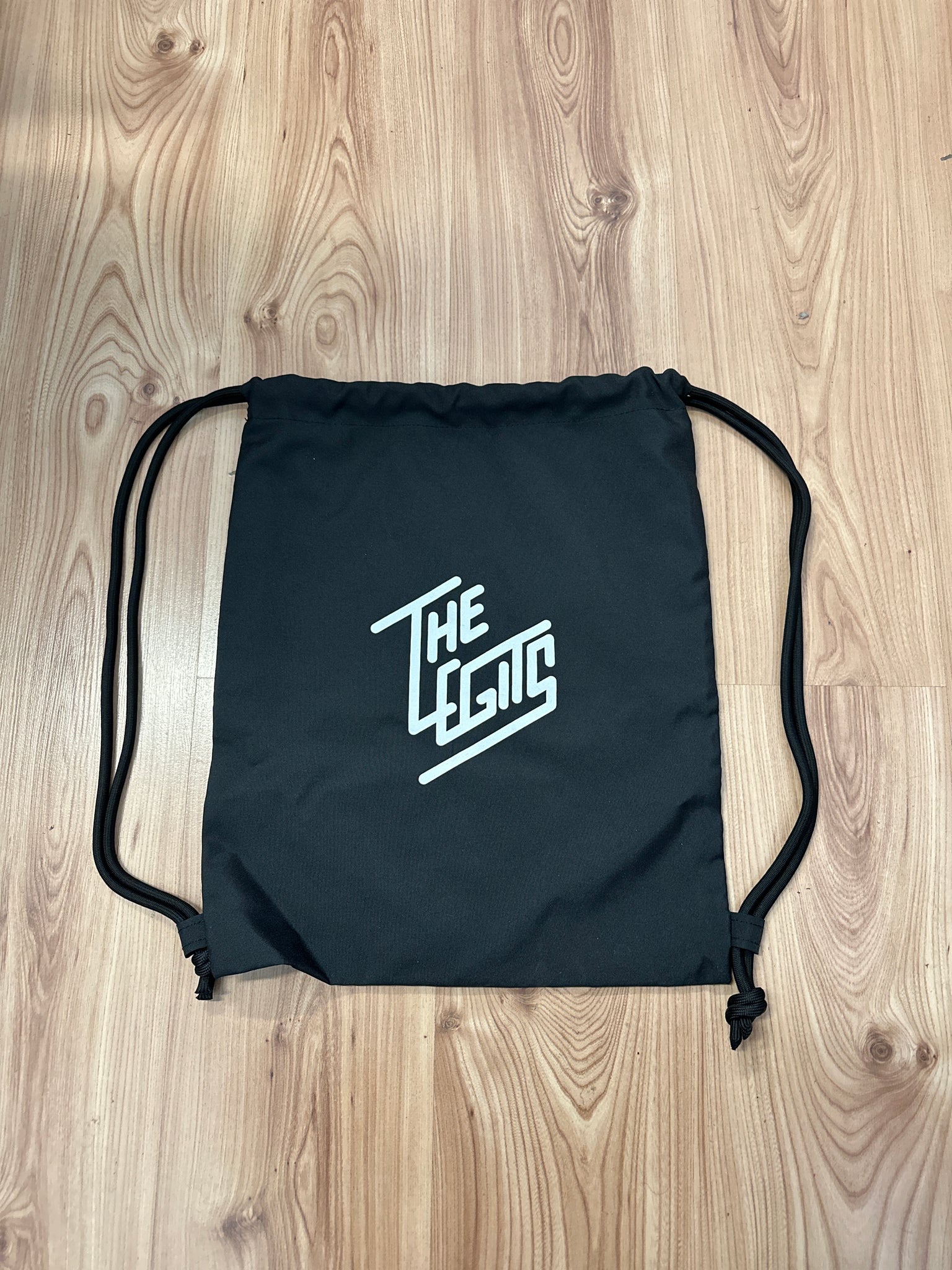 String Bag with zipper pouch (Black)